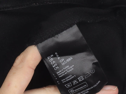 H&M Women’s Black Long Sleeve Blouse Size S Regular Fit Round Neck