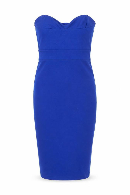 TFNC London Women’s Blue Bodycon Knee Length Strapless Dress XS