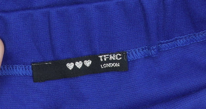 TFNC London Women’s Blue Bodycon Knee Length Strapless Dress XS