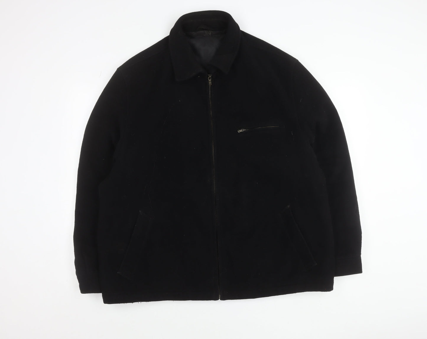 Marks and Spencer Men’s Black Wool Blend XL 44-46" Jacket Zip Casual Workwear
