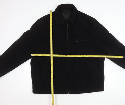 Marks and Spencer Men’s Black Wool Blend XL 44-46" Jacket Zip Casual Workwear