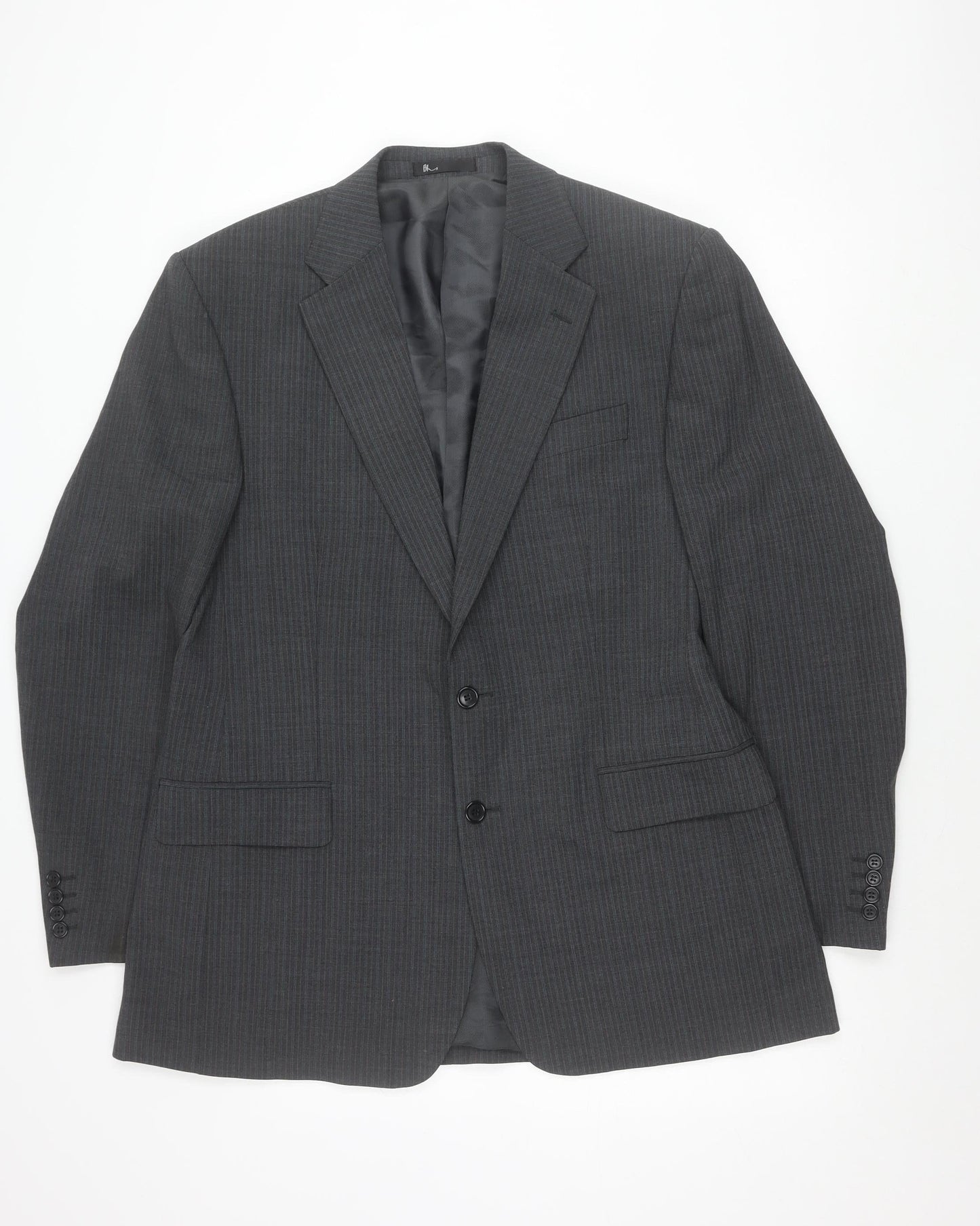 BHS Tailoring Men's Grey 42L Long Fit Suit Jacket Wool Blend