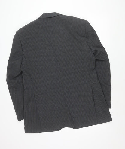 BHS Tailoring Men's Grey 42L Long Fit Suit Jacket Wool Blend