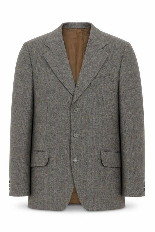 Johnsons of Cambridge Men’s Grey Wool Tweed Blazer 38 Long Vintage Jacket