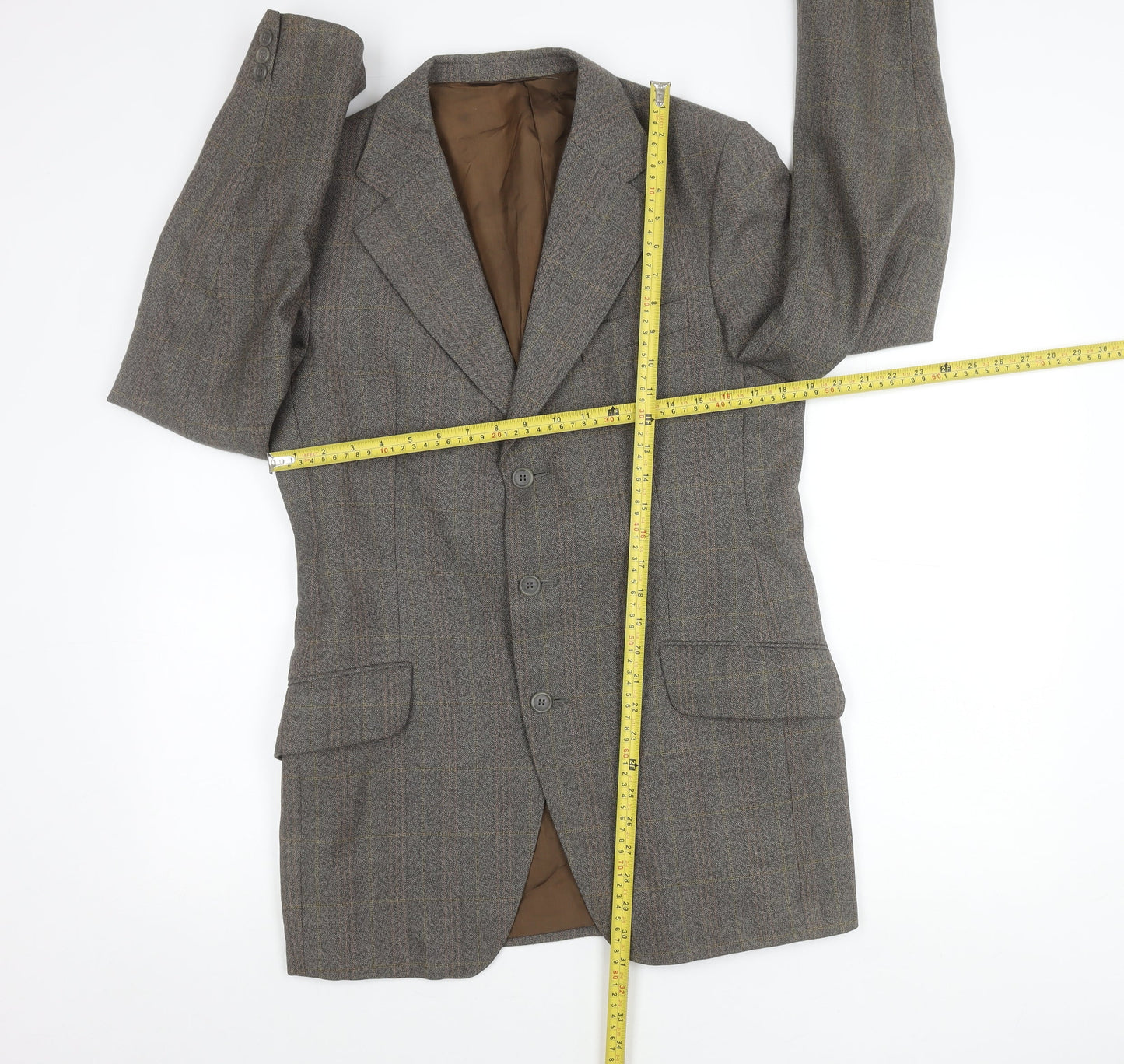 Johnsons of Cambridge Men’s Grey Wool Tweed Blazer 38 Long Vintage Jacket