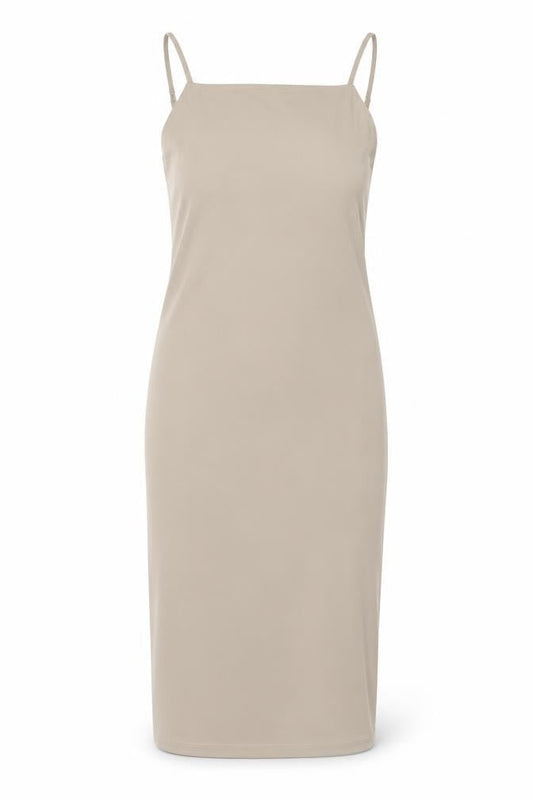 H&M Women’s Beige Size 12 Polyester Midi Slip Dress