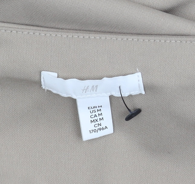 H&M Women’s Beige Size 12 Polyester Midi Slip Dress