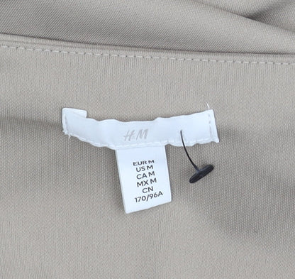 H&M Women’s Beige Size 12 Polyester Midi Slip Dress