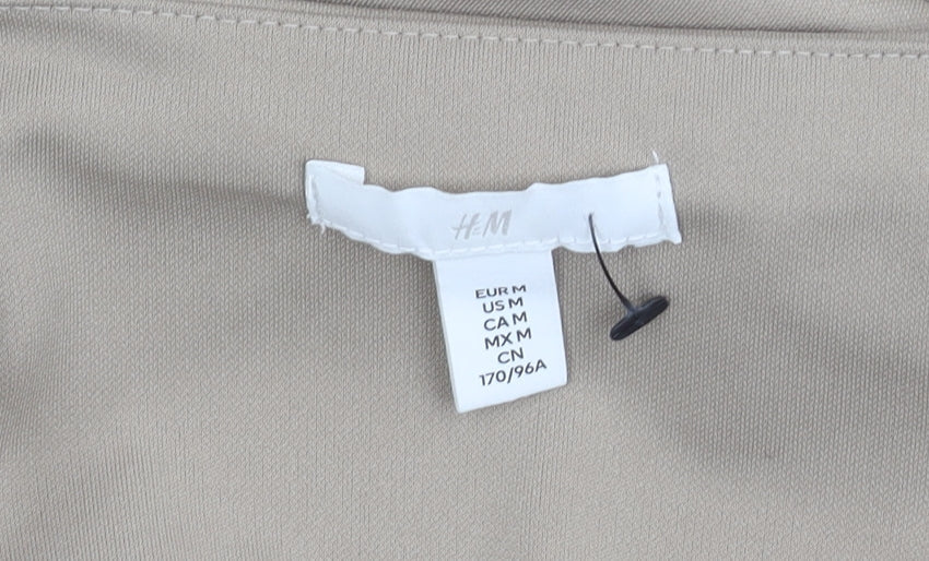 H&M Women’s Beige Size 12 Polyester Midi Slip Dress