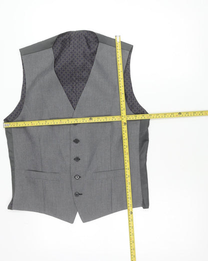 Limehaus Men's Grey Waistcoat Size 40 Regular Fit 5 Button Formal