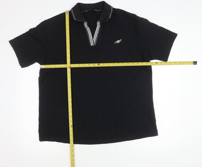Active viii Men's Black Polo Shirt Size 18 Regular Fit Zip Collar