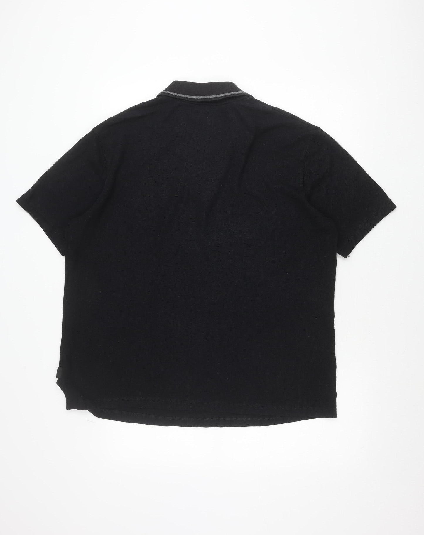 Active viii Men's Black Polo Shirt Size 18 Regular Fit Zip Collar