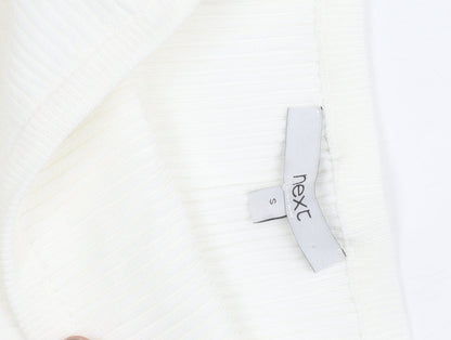 Next Women White Slim Fit Off Shoulder T-Shirt Size S
