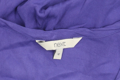 Next Women’s Purple Viscose Long Sleeve Blouse UK 12 V-Neck