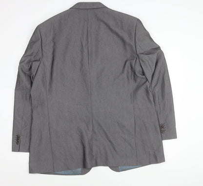 Greenwoods Mens Grey Blazer Jacket 48 Chest 2XL Classic Formal