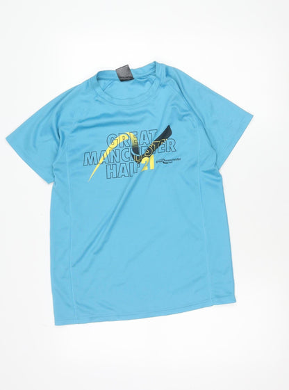 Men's Blue Great Manchester Half Running T-Shirt Small Polyester Activewear