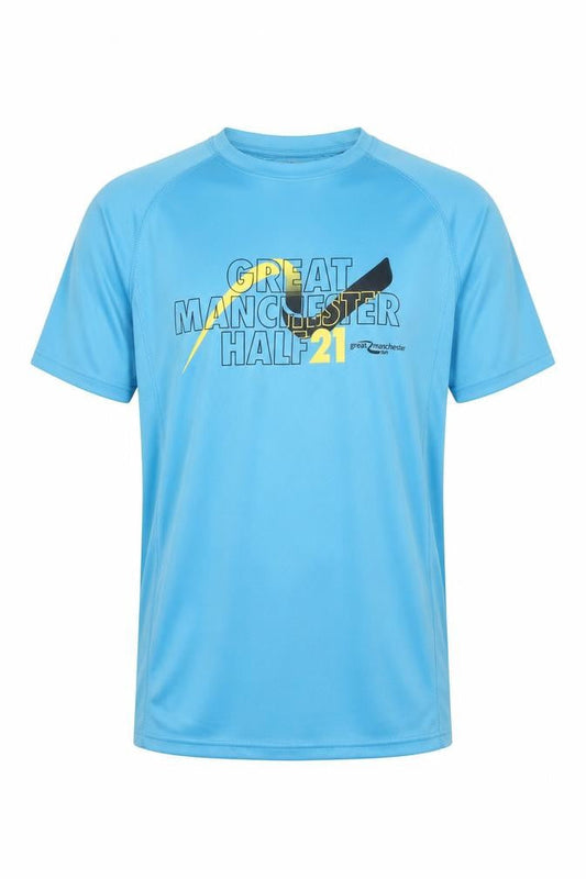 Men's Blue Great Manchester Half Running T-Shirt Small Polyester Activewear