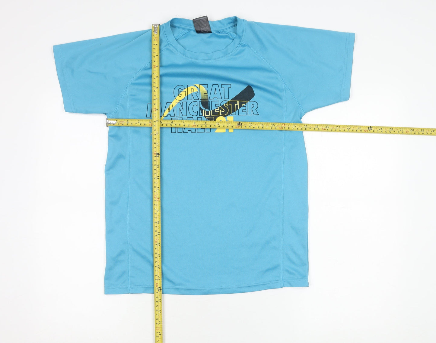 Men's Blue Great Manchester Half Running T-Shirt Small Polyester Activewear