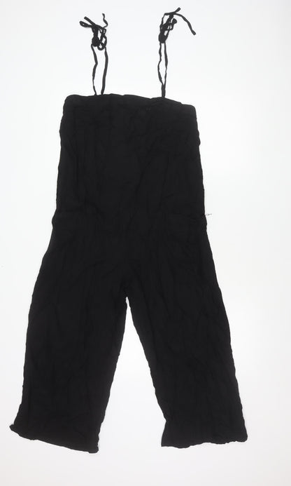 ASOS Women’s Black Size 10 Sleeveless Wide-Leg Viscose Jumpsuit