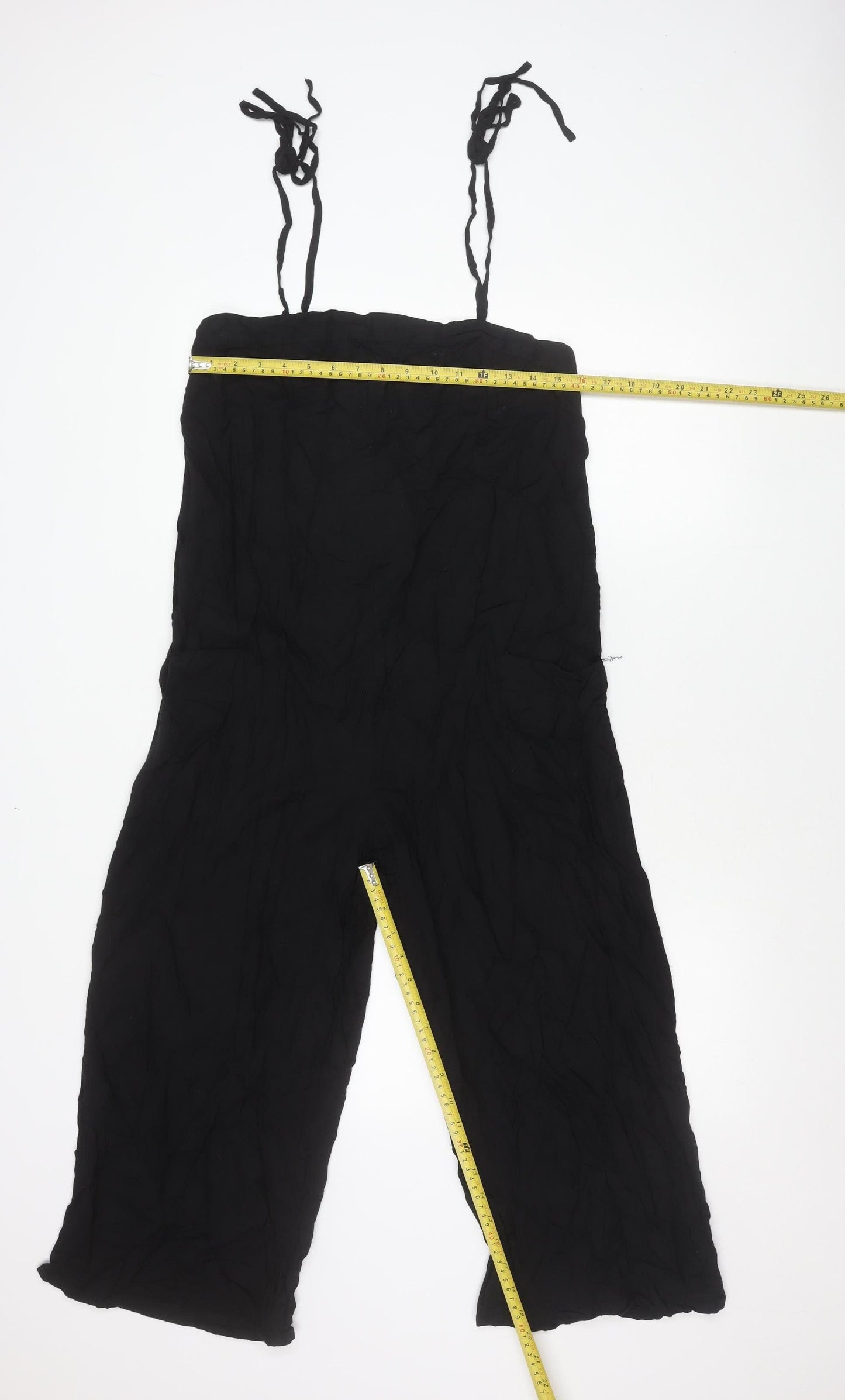 ASOS Women’s Black Size 10 Sleeveless Wide-Leg Viscose Jumpsuit