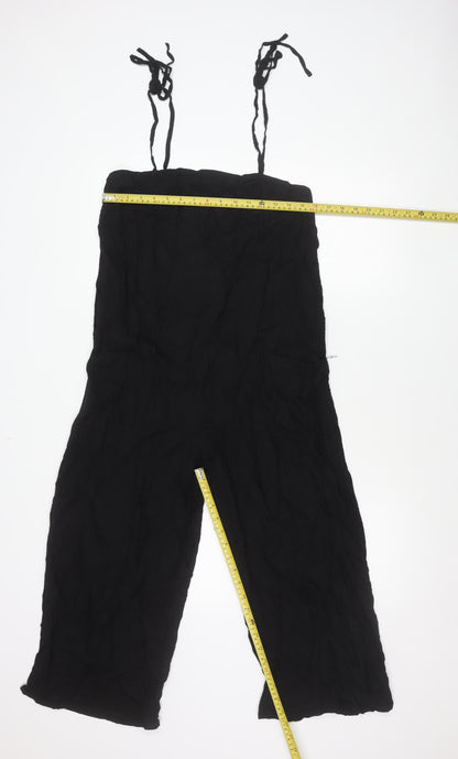 ASOS Women’s Black Size 10 Sleeveless Wide-Leg Viscose Jumpsuit