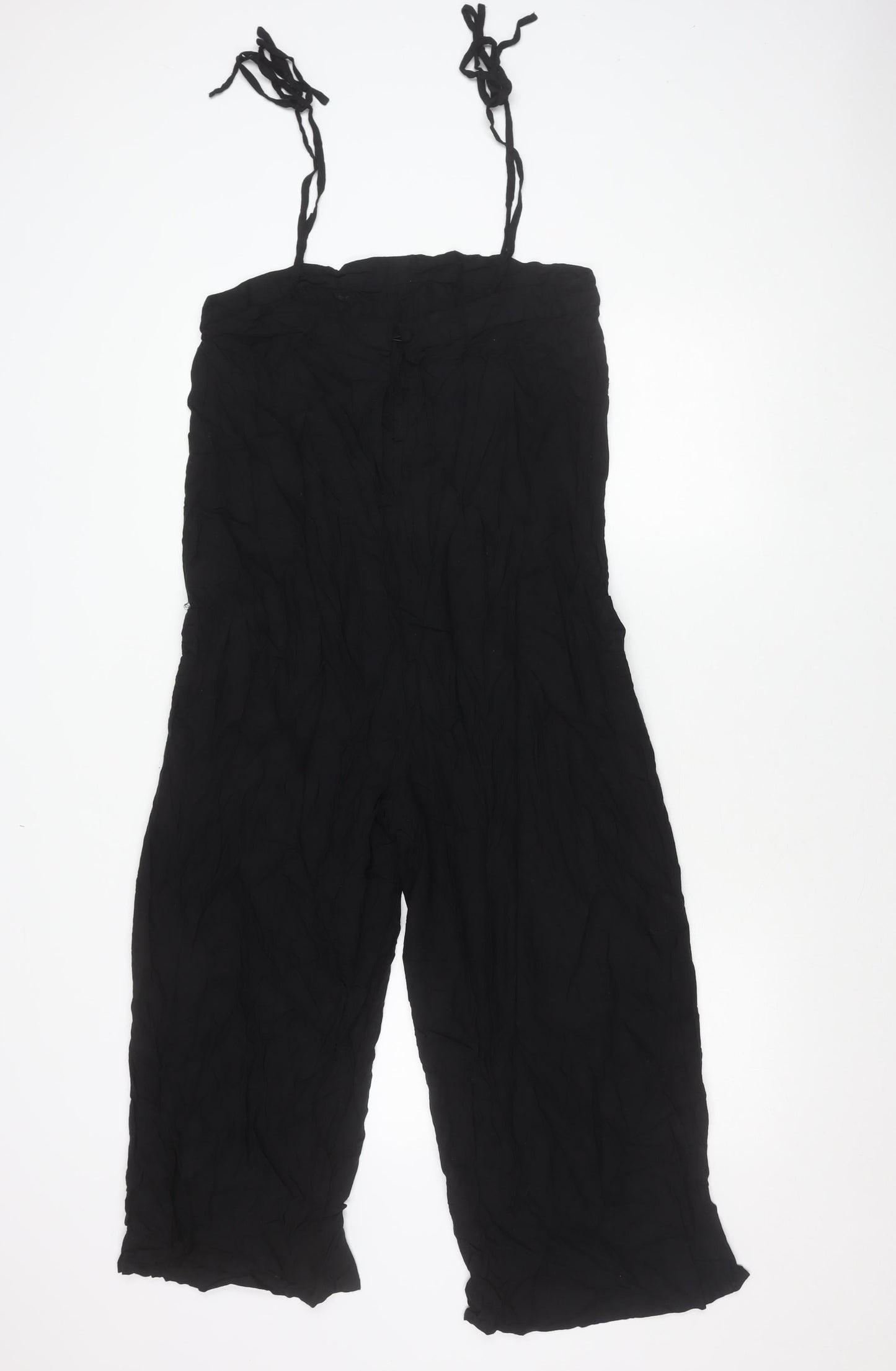 ASOS Women’s Black Size 10 Sleeveless Wide-Leg Viscose Jumpsuit
