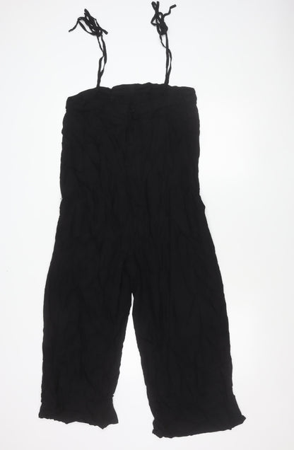 ASOS Women’s Black Size 10 Sleeveless Wide-Leg Viscose Jumpsuit