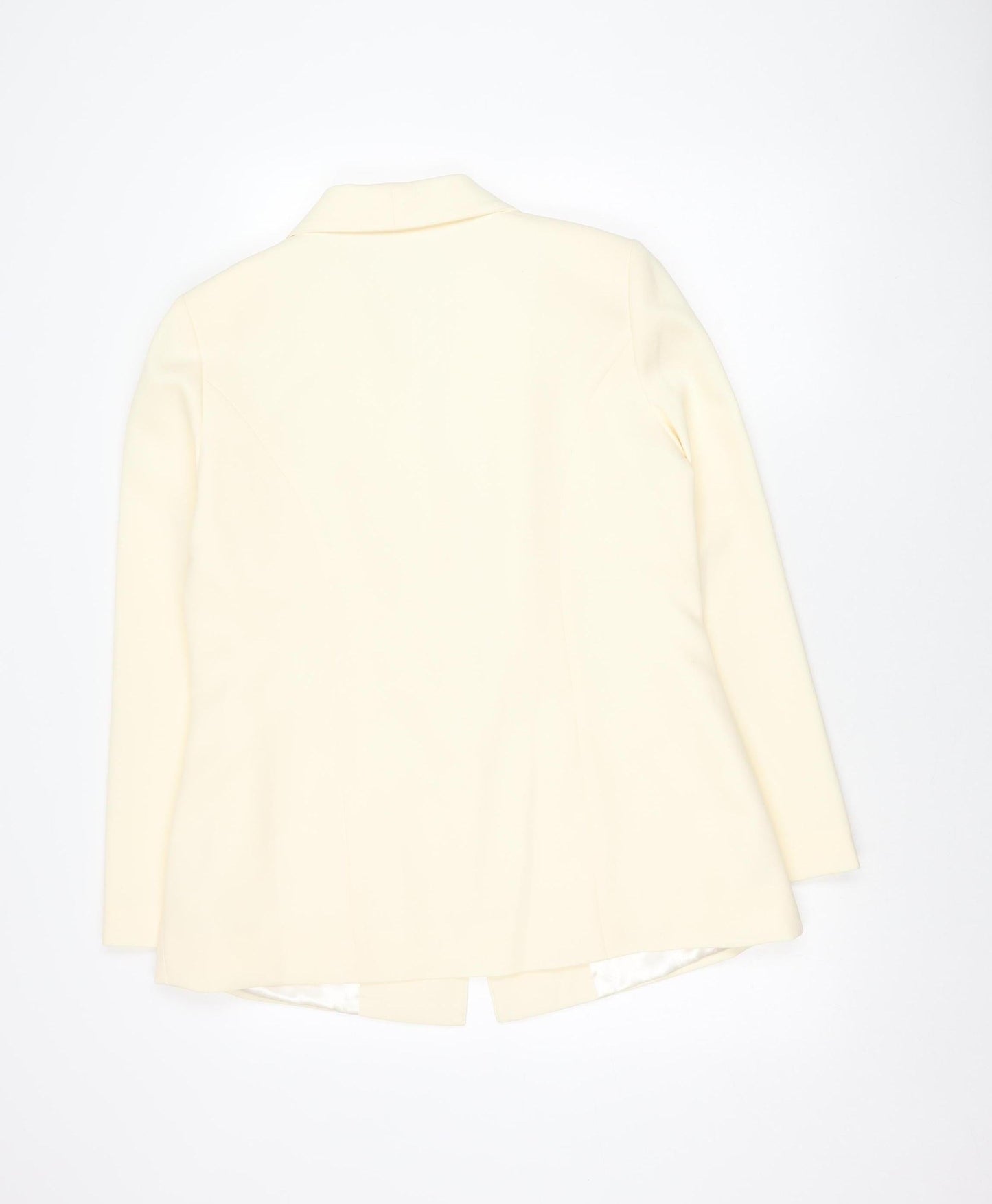 Damart Women’s Ivory Blazer Jacket Size 16 Single Breasted Notch Lapel