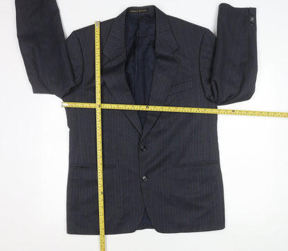 Marks and Spencer Men’s Blue Pinstripe Suit Jacket 40 Chest