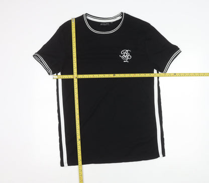 Brave Soul Men’s Black XL Crew Neck Short Sleeve Cotton T-Shirt