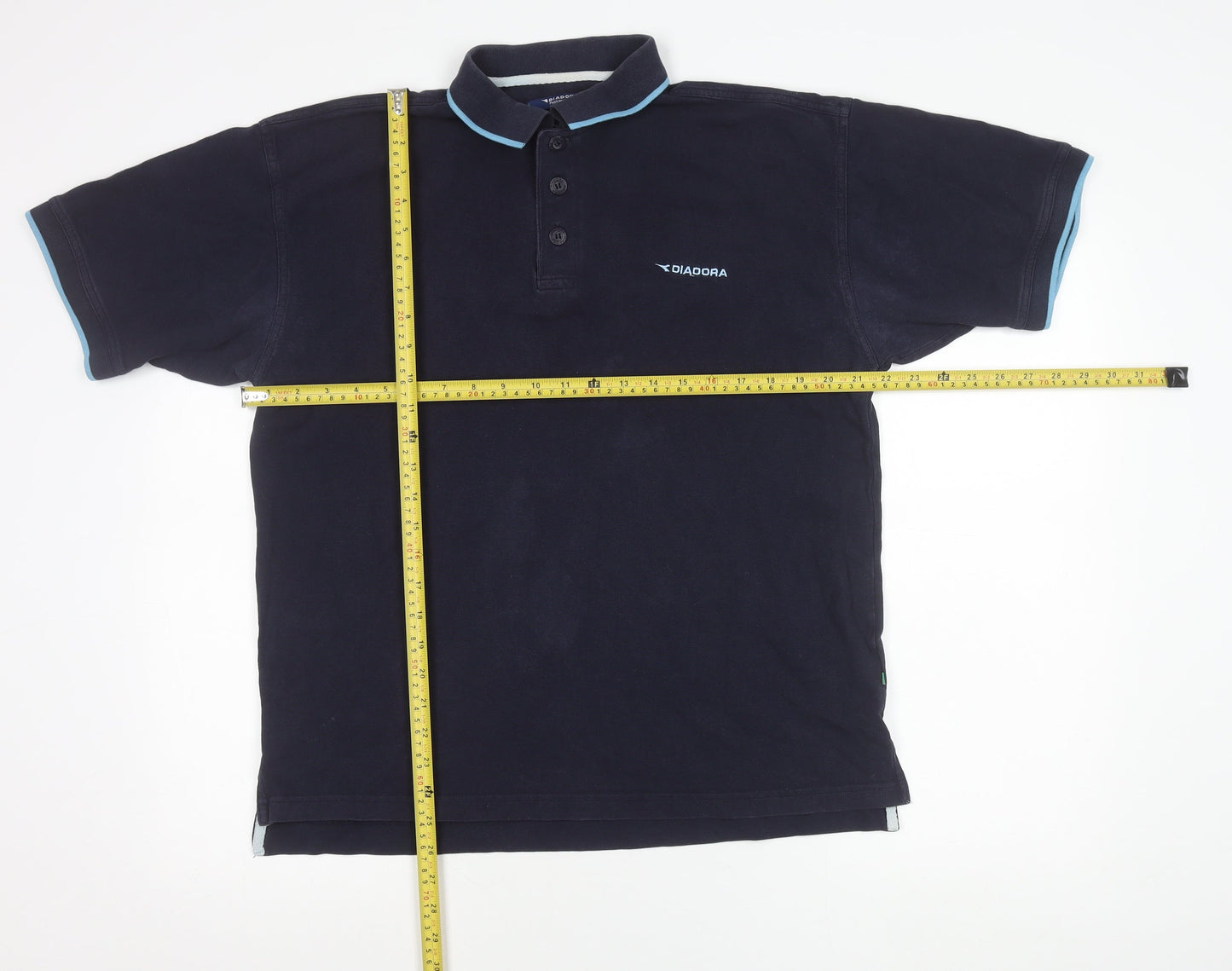 Diadora Men’s Blue Cotton Polo Shirt Size L Regular Fit