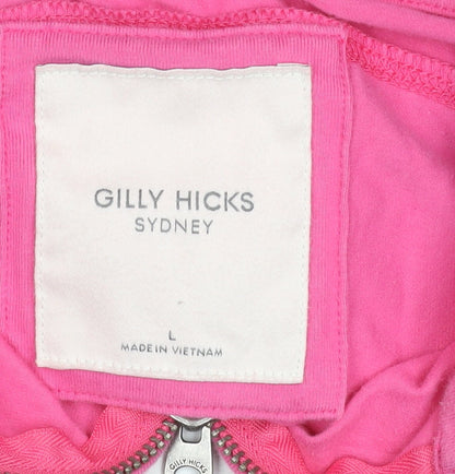 Gilly Hicks Women’s Pink 1/4 Zip Sweatshirt Size L Cotton Blend