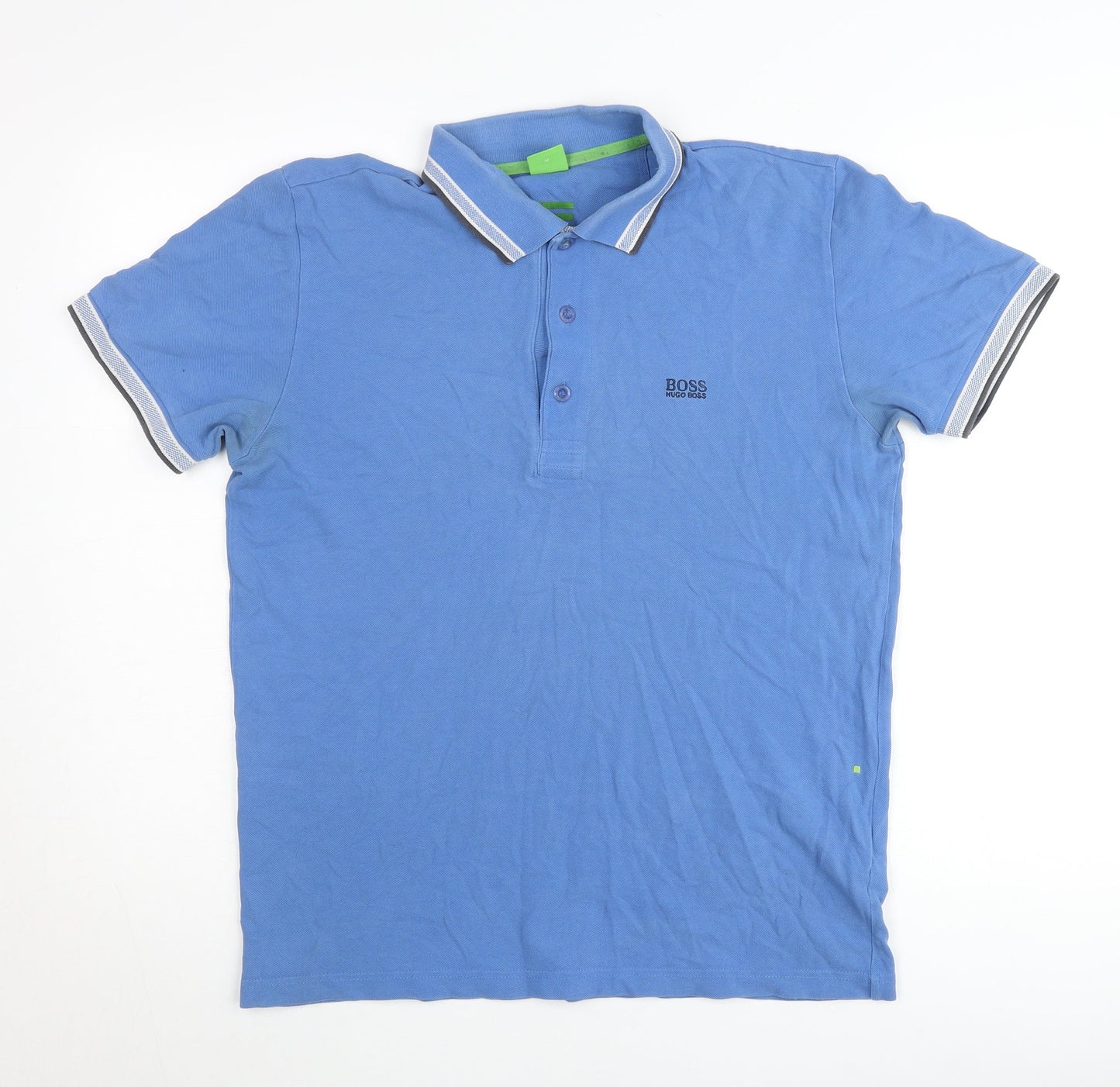 Hugo Boss Men's Blue Polo Shirt M Regular Fit Cotton Casual