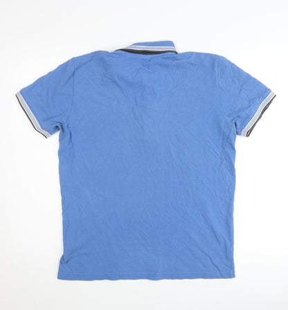 Hugo Boss Men's Blue Polo Shirt M Regular Fit Cotton Casual