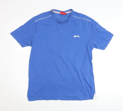 Slazenger Men's Blue Crew Neck Short Sleeve Cotton T-Shirt L