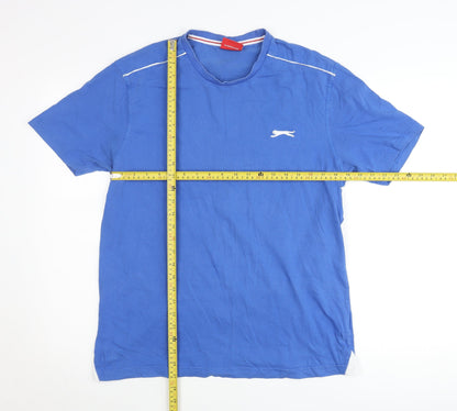 Slazenger Men's Blue Crew Neck Short Sleeve Cotton T-Shirt L