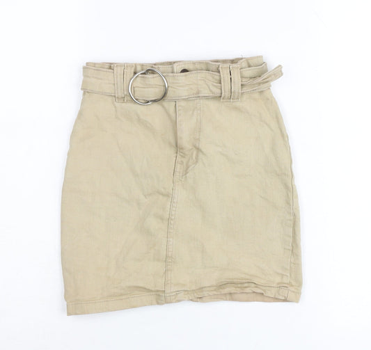 PrettyLittleThing Women Beige Size 4 High Rise Short Skirt