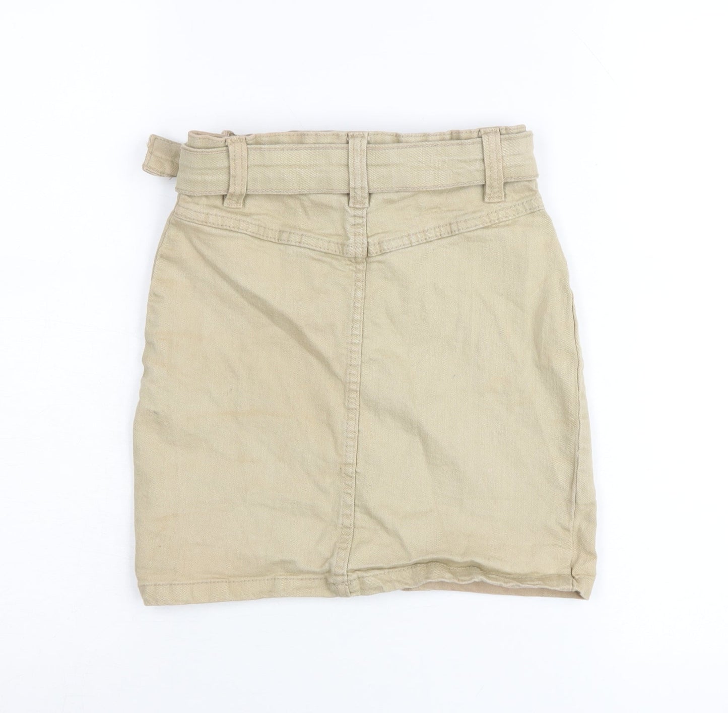 PrettyLittleThing Women Beige Size 4 High Rise Short Skirt