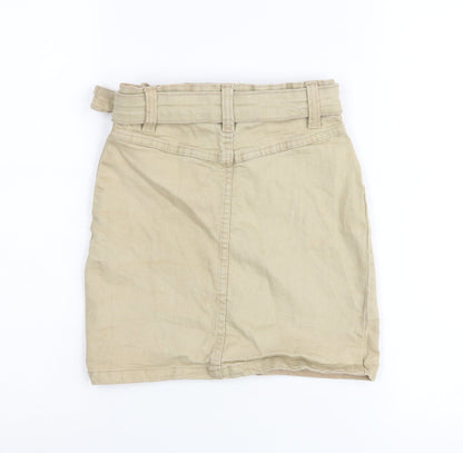 PrettyLittleThing Women Beige Size 4 High Rise Short Skirt