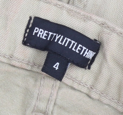 PrettyLittleThing Women Beige Size 4 High Rise Short Skirt