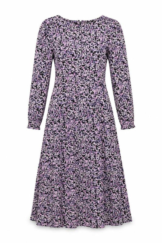 H&M Women’s Multicoloured Floral Midi Dress Size 8 V-Neck