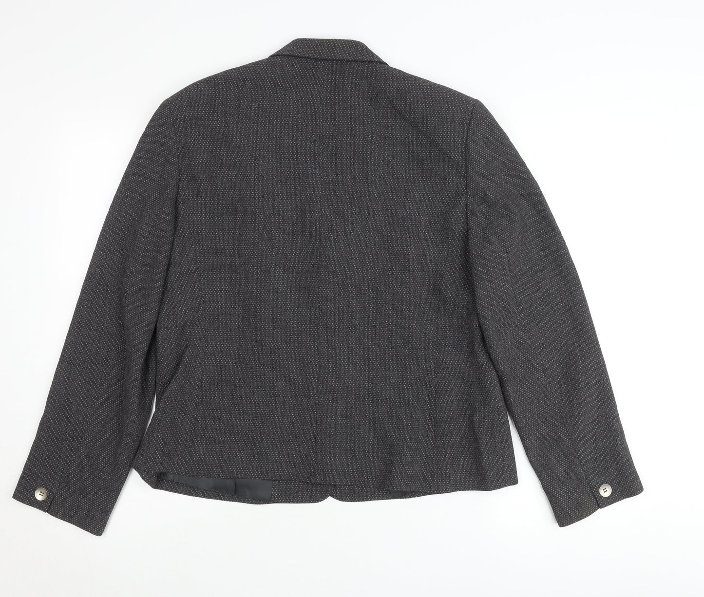 Alexon Women’s Grey Wool Blend Blazer UK 14 Classic Work Jacket