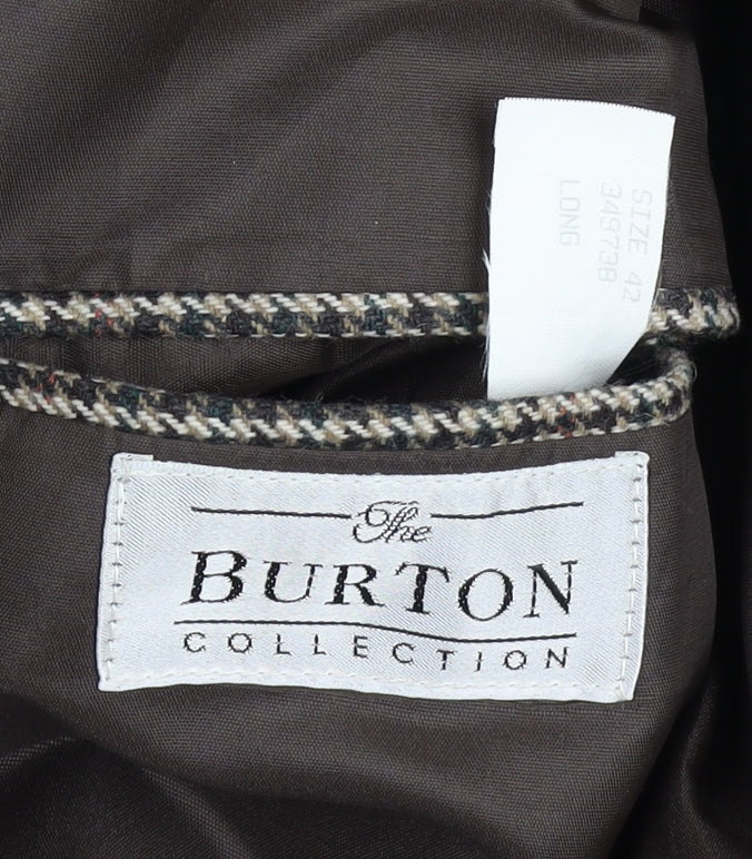 Mens UK Size 42 Burton Regular Brown Suit Jacket