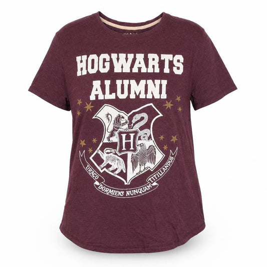 Harry Potter Womens Purple L T-Shirt Hogwarts Alumni Short Sleeve