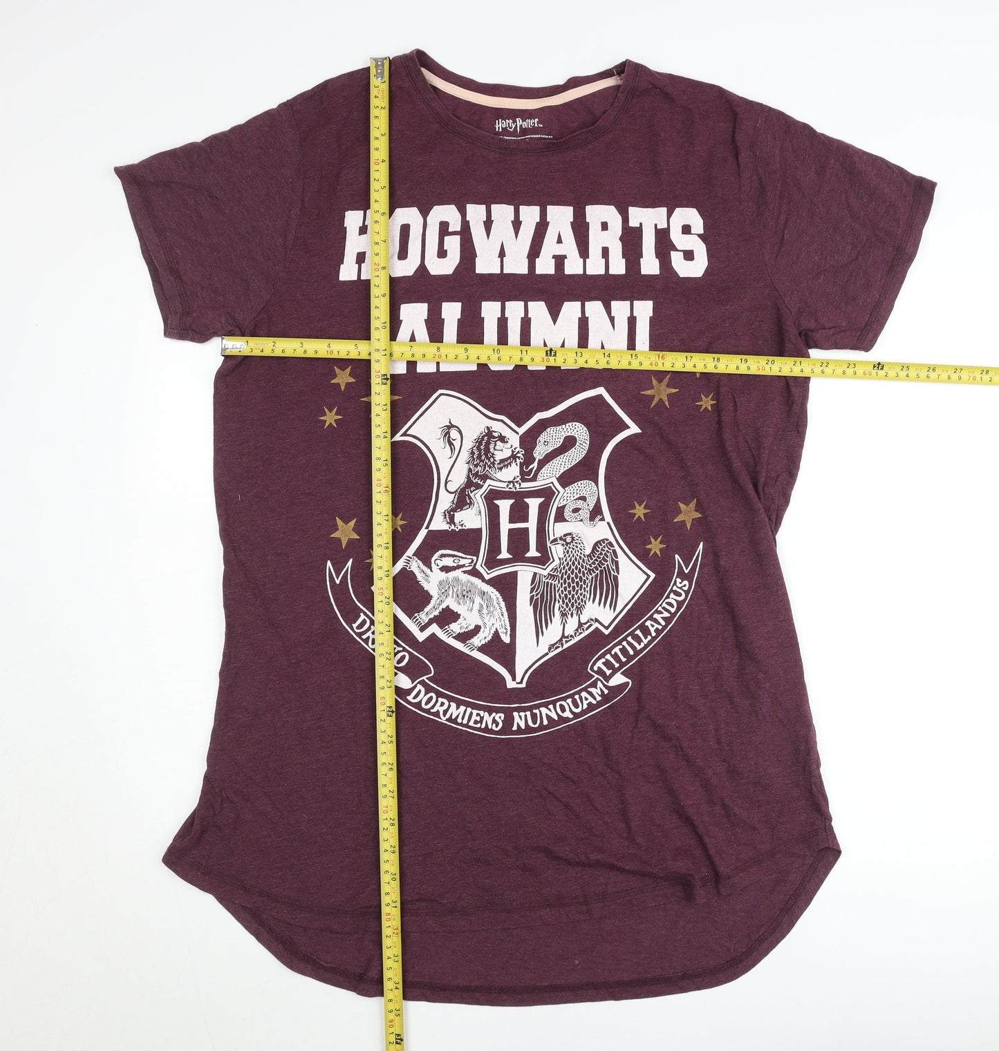 Harry Potter Womens Purple L T-Shirt Hogwarts Alumni Short Sleeve