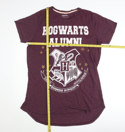 Harry Potter Womens Purple L T-Shirt Hogwarts Alumni Short Sleeve