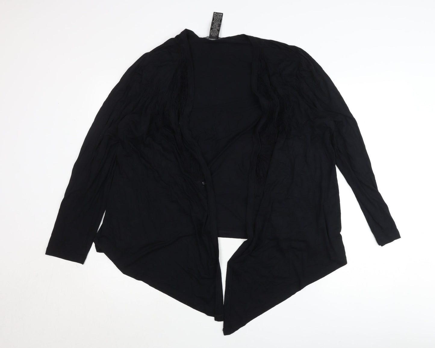 Design History Women's Black Size 16 Open Cardigan Lightweight Viscose Blend