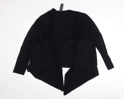 Design History Women's Black Size 16 Open Cardigan Lightweight Viscose Blend