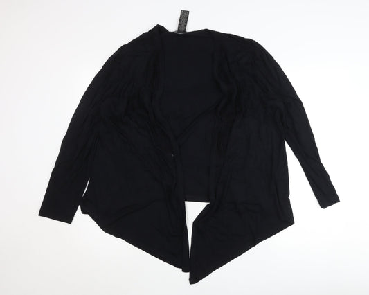 Design History Women's Black Size 16 Open Cardigan Lightweight Viscose Blend