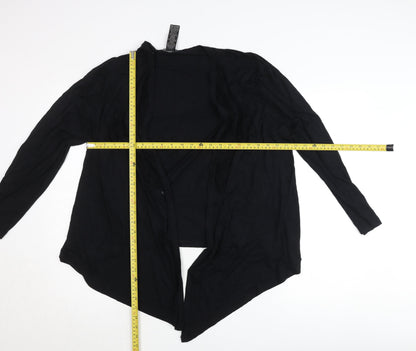 Design History Women's Black Size 16 Open Cardigan Lightweight Viscose Blend